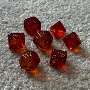 Red Polyhedral Dice Set